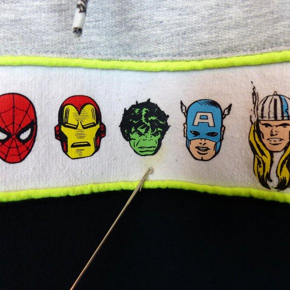 Mad Engine Marvel Comics Character Fleece Hoodie Sweater Youth Kid XL Gray Black - Picture 7 of 13